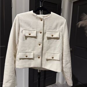 SHEIN Cream Blazer with Gold Buttons